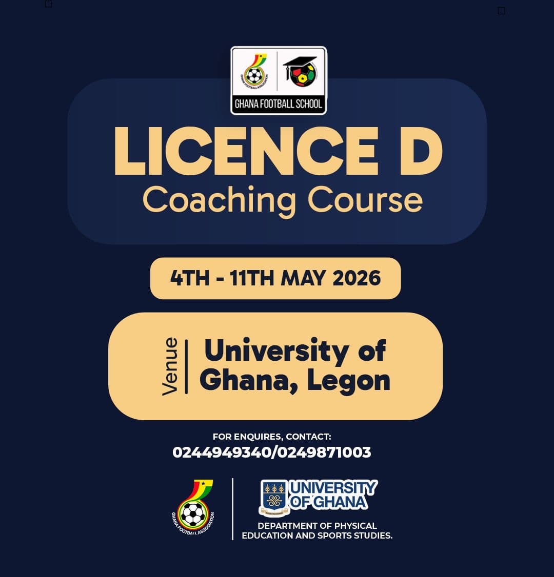 GFA Partners with University of Ghana to Launch Licence D Coaching Course